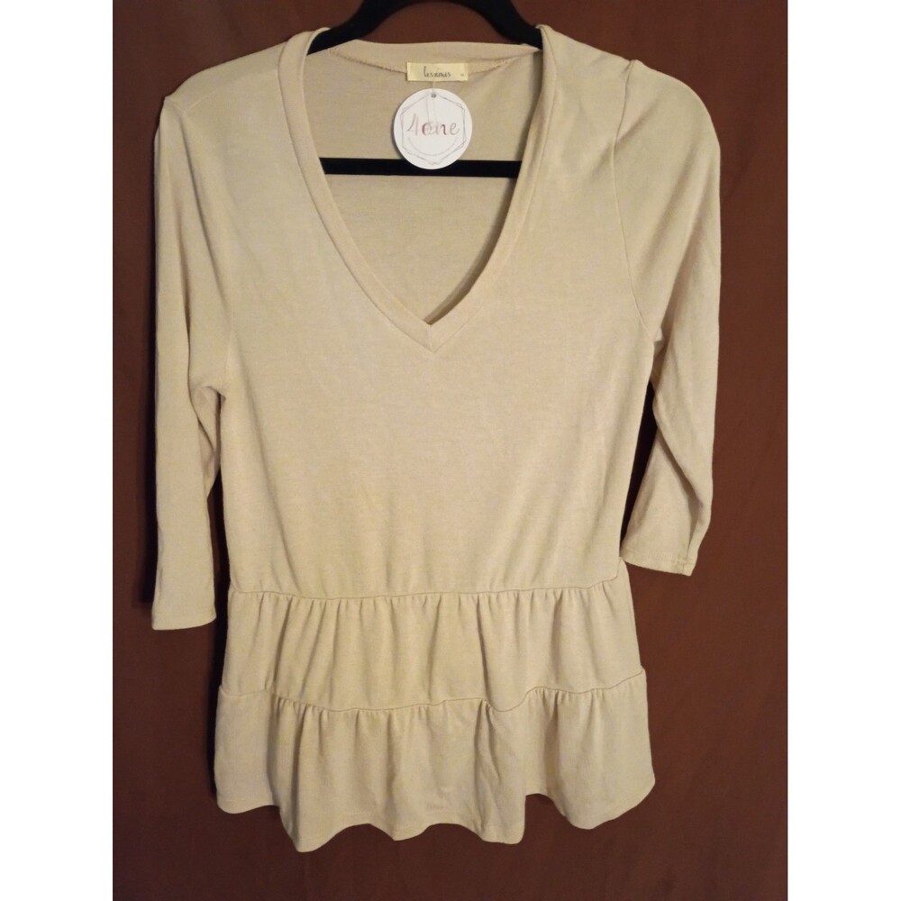 Les Amis V-neck tiered peplum top